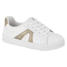 Tenis Molekinha Casual Menina  2562.112 Branco + Dourado-Feminino