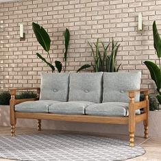 Sofá 3 Lugares Madeira Maciça Liz Multimóveis Cr7000.t63 Imbuia/cinza