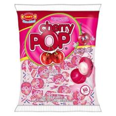 Pirulito Cherry Pop Mix Recheio Chiclete C/50 - Sams