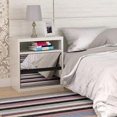 Mesa de Cabeceira Espelhado 2 Gavetas 807e Foscarini Branco Tx