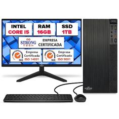 Computador Completo Intel Core i5 16GB SSD 1TB Monitor 17" 4 Núcleos Super Turbo Pc Hdmi Teclado e Mouse Strong Tech