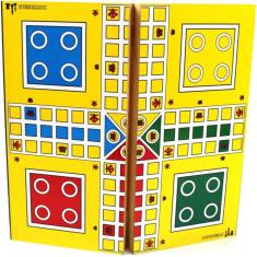 Jogo Estojo 32x32cm Ludo Torrinha Tabuleiro Peças Dado Torre