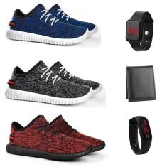 Kit - 3 Pares Tênis Easy + 2 Digitais + Carteira-Masculino