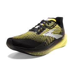 Brooks Tênis de corrida masculino Hyperion Max Neutral, Preto/amarelo brilhante/branco, 42
