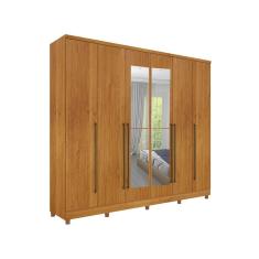 Guarda Roupa Casal Com Espelho e 10 Pés 6 Portas 8 gavetas Sevilla Tcil Móveis