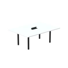 Mesa Reunião 200cm X140cm Mrcpb2014 Branco/Preto