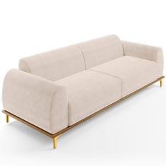 Sofá 04 Lugares Kiev 260 Cm Veludo Bege C-309