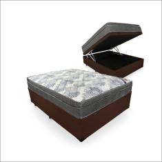 Cama Box Com Baú Viúva + Colchão De Molas Ensacadas - Ortobom