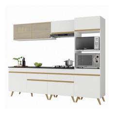 Armário de Cozinha Completa 252cm Veneza Multimóveis V3715, Branco/Dou