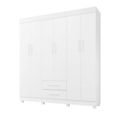 Guarda Roupa Copacabana New 6 Portas 2 Gavetas Benetil Móveis Branco