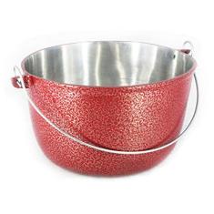Caldeirão Alumínio Fundido Craqueado Alça Galvanizada Vermelho 16cm