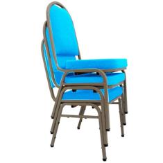 03 Cadeiras para Hotel e Auditório Linha Hotel Azul