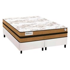Cama Box Queen: Colchão Molas Ensacadas Plumatex MasterPocket Smart Milano + Base crc Courano White(158x198)