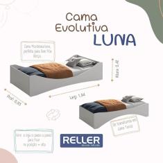 Cama Evolutiva 2 em 1 Luna com Colchão D33 - Reller Móveis Rosa Fosco