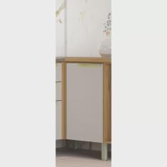 Balcão de Cozinha Canto 1 Portas em Mdf com Tampo New Porto Itatiaia