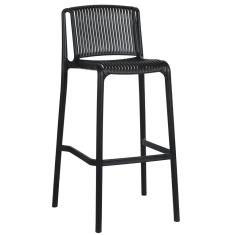 Banqueta Alta Banqueta Floripa Polipropileno Assento Plástico 110cm Preto Fratini