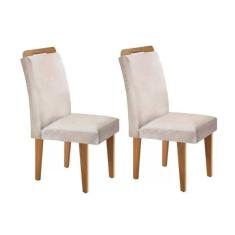 Cadeira Sala De Jantar Athenas Kit 2 Un Imbuia-veludo Creme Rufato