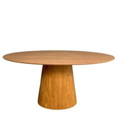 Mesa de Jantar Cone Oval 180x100 cm Tampo e Base Madeira Freijó - Linn