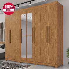 Guarda-roupa De Casal 100% Mdf 8 Portas 4 Gavetas Itália Com Espelho - Tudo De Móveis Cinamomo