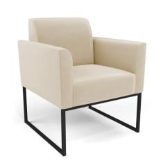 Poltrona Base Industrial Preto Marisa Suede Bege - DRossi