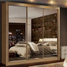 Guarda Roupa Casal Lyon Plus 3 Portas de Correr 4 Gavetas Rustic Rustic Madesa