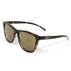 Óculos de Sol HUPI Paso Tartaruga Lente Dourada, Cor: MARROM