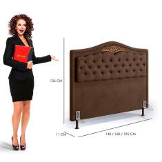 Cabeceira Holanda 1,95 Para Cama Box King Size Chocolate Veludo