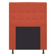 Cabeceira Estofada Dama 90 cm Solteiro Com Botonê Suede Terracota - ADJ Decor