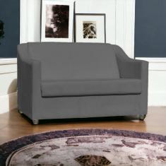 Namoradeira Decorativa  Para Sala Mila Reforçada Para Recepção Consultório Suede Cores Pé Cromado