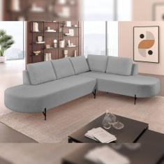 Sofá de Canto Boreal Base de Ferro Esquerda Cinza