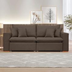 Sofá Retrátil 200cm Barcelona Veludo/Marrom