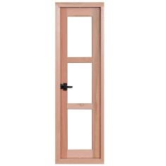 Janela de Madeira Maxim-Ar 120x40cm Pivotante Caixilho 9,4cm EWK JP63 Rondosul Marroml