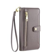Capa crossbody para Samsung Galaxy S24 Ultra S24 PLus S23 FE M34 A25 A15 A35 A55 5G A05 A05S Carteira Flip Phone Case com cordão, cinza, para Samsung A05 4G