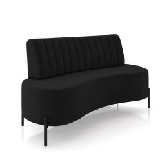 Sofá 2 Lugares Living 160cm Pé Ferro Pto Maraú Veludo Preto K01 - D`Rossi