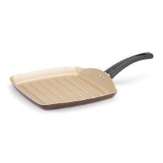 Bistequeira frisada Quadrada antiaderente 24cm Marrom Premium Panelux