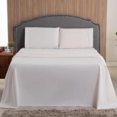 Jogo De Lençol Queen 04 Peças Percal 400 Fios Ponto Palito  - Forte Le