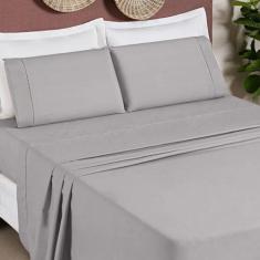 Jogo de Lençol Percal Queen 100% Algodão 4 peças - minha loja bordados