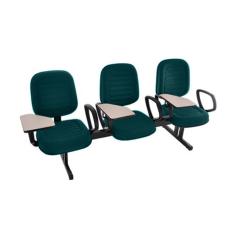 Cadeira em Longarina com prancheta Linha Blenda Verde