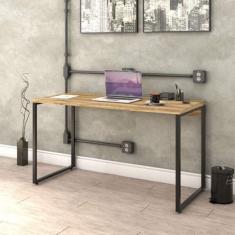 Mesa Para Escritório Office Estilo Industrial 135cm Kuadra  C