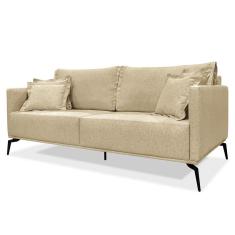 Sofá 2 Lugares 160cm Pés De Metal Vecchia S06 Linho Dourado - Mpozenato