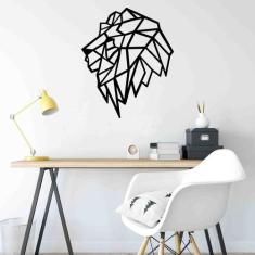 Quadro Decorativo Adorno Leão III 3mm Vazado - Mdf - Decoarts, Preto