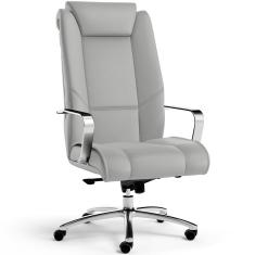 Cadeira De Escritório Presidente Tecido Sintético Cinza
