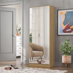 Armário Multiuso Sapateira com Espelho 2 Portas Grife Amêndola Touch Demóbile