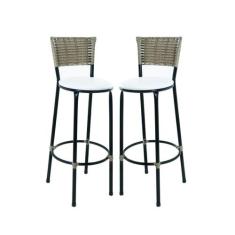 Kit 2 Bancos Banquetas Com Encosto Para Bistrô Bancada - EJC ESPAÇO JU