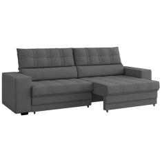 Sofá Retrátil Reclinável 3 Lugares Veludo Medelín - Besthouse, Cinza, 