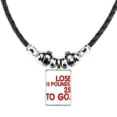 DIYthinker Colar vermelho inglês com citação perdida peso joia Torque pingente de corda de couro