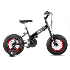 Bicicleta de Passeio Ultra Bikes Esporte Big Fat Reforçada Infantil Com Rodinha Preto Fosco