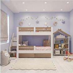 Beliche Infantil Star Plus com Grade de Proteção Casatema Branco/montana