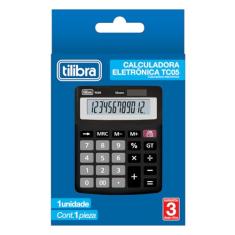 Tilibra - Calculadora de Mesa 12 Dígitos Pequena TC05 Preta - 1 un