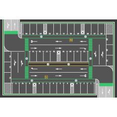 HUAHOO Tapete infantil, tapete de carro para carros e trens de brinquedo, tapete antiderrapante para sala de jogos e sala de aula (estacionamento, 99 x 132 cm)